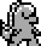 Gojira-Kun's idle sprite.