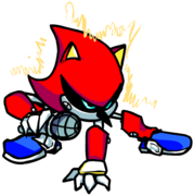 Metal Sonic's flashing down pose.