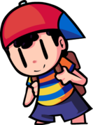 Ness on the title screen.