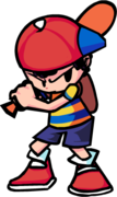 Ness in a batting stance.