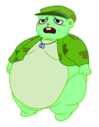 Flippy after eating too much honey.