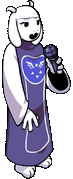 Toriel's animated up miss pose in Heartache.