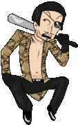 Majima's animated down pose.
