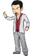 Kiryu's animated poses in fight mode.