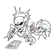 Grandpa Death playing bingo.