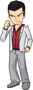 Kiryu's idle sprite in fight mode.
