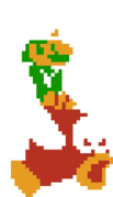 Luigi's underwater idle sprite.