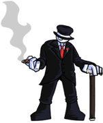 Capone with his cane