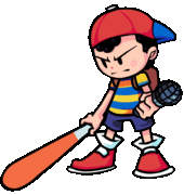 Ness's angry idle animation.