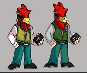 Two older versions of Jacket's sprite