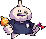Garlic Dude's googly laughting animation.