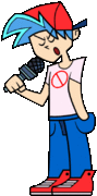 Boyfriend's animated down miss pose.