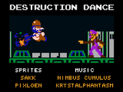 Destruction Dance credits card.