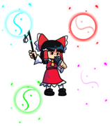 Fantasy Reimu's up pose.