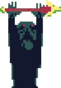 Zero's up sprite with the spear.