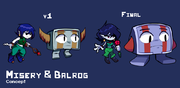 Concept gallery sprites for Misery & Balrog.