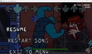 Screenshot of Brick Temper being played in Forever Engine. Brick Man's week's background can be seen here.