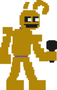Suited Afton's down pose.