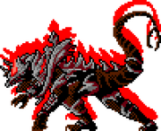 Monster X's alt down pose.