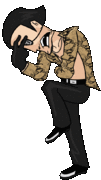 Majima's animated left pose.