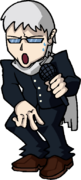 Hiroshi's down pose.