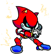 Metal Sonic's flashing left pose.