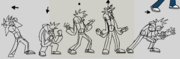 Lectro's angry pose concepts.