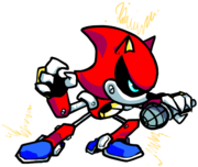 Metal Sonic's flashing right pose.