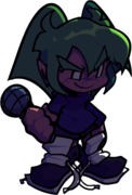 Human Sue's idle sprite with the lights out.