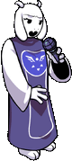Toriel's animated left miss pose in Heartache.