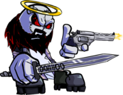 Angry Jebus shooting right pose.