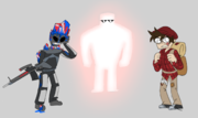 Crystal versions of Xigmund, Agent Cupcake, and Harold