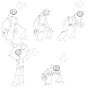 Concepts for Click-Tick's poses.