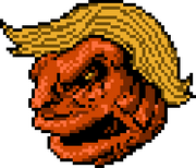 Orange Man's down pose.